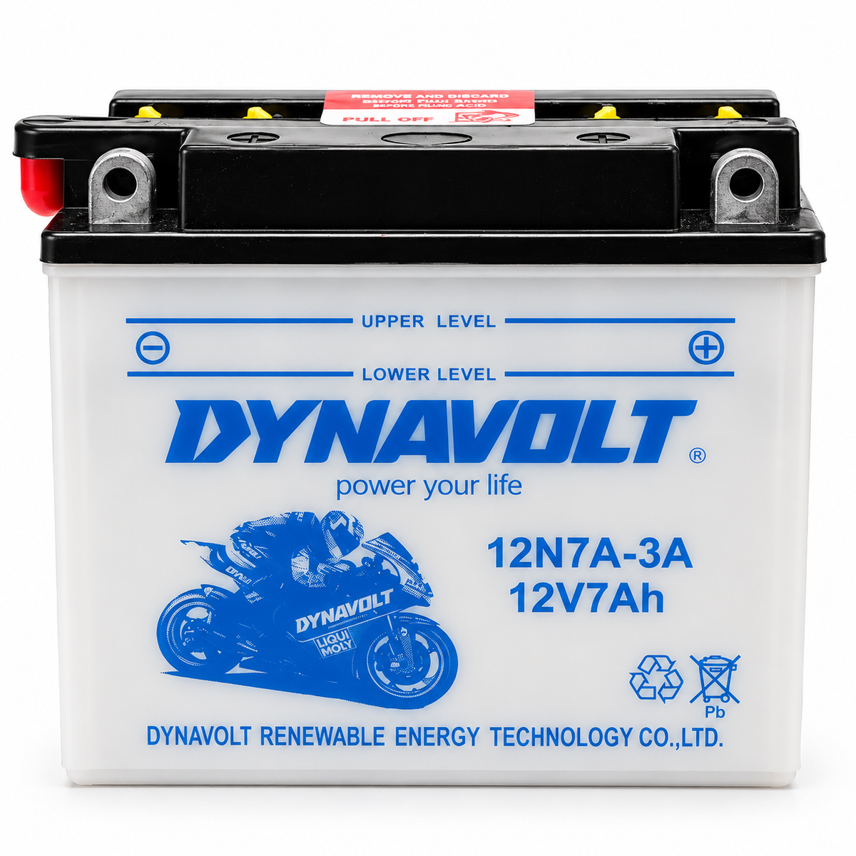 Batería Dynavolt 12N7A-3A Convencional 12V 7Ah 70 CCA para Motocicleta