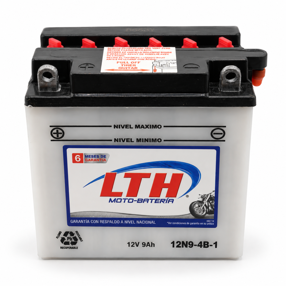 Batería LTH 12N9-4B-1 / YB9-B / CB9-B Convencional 12V 9Ah 85 CCA para Motocicleta