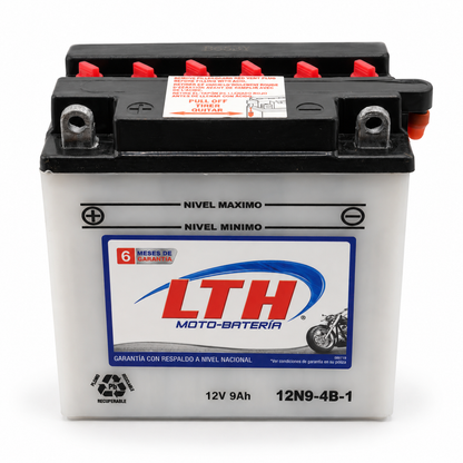Batería LTH 12N9-4B-1 / YB9-B / CB9-B Convencional 12V 9Ah 85 CCA para Motocicleta