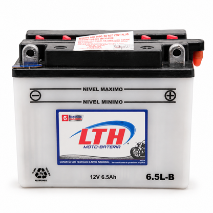 Batería LTH 6.5L-B / YB6.5L-B / YTX6.5L-B Convencional 12V 6.5Ah 55 CCA para Motocicleta