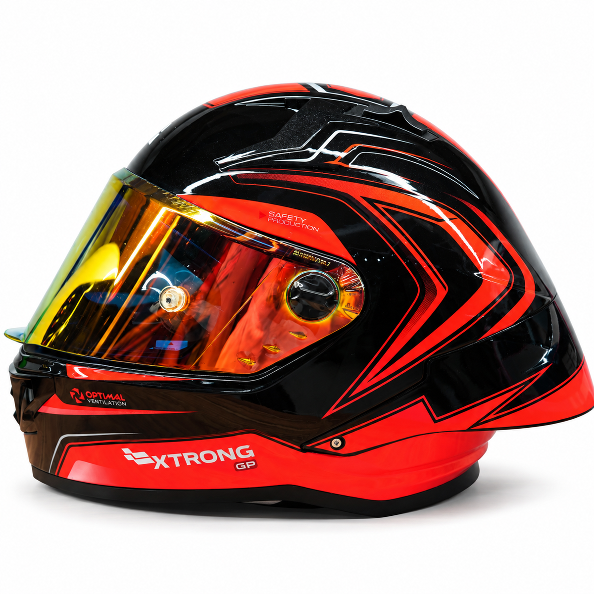 Casco Integral XTRONG XTR-R1 Totally Negro/Rojo DOT ECE 22.06
