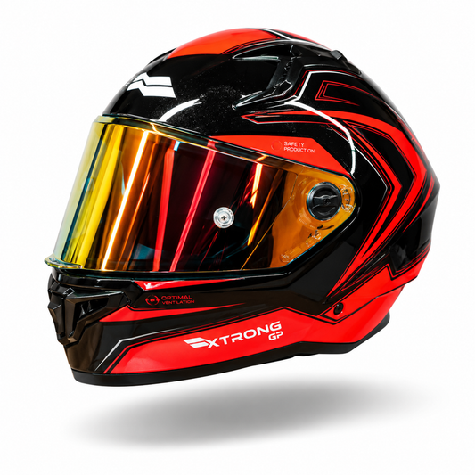 Casco Integral XTRONG XTR-R1 Totally Negro/Rojo DOT ECE 22.06