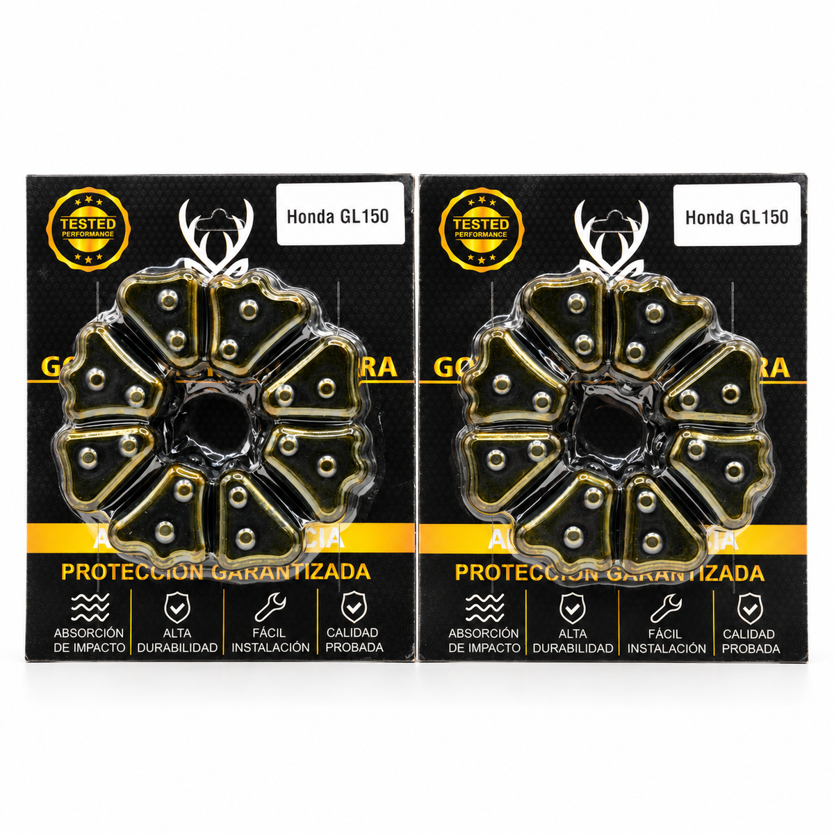 Kit 2 Juegos de Gomas de Impacto ELITE para Honda GL150 Cargo, CB190R y CBF125 Twister