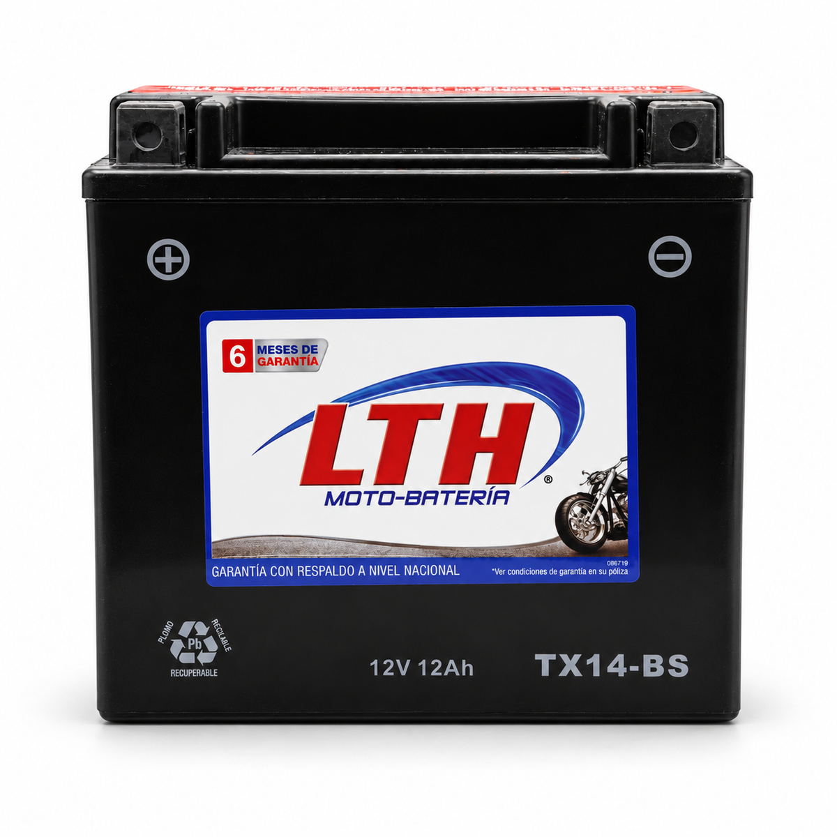 Batería LTH TX14-BS / YTX14 AGM Dry Charge 12V 12Ah 200 CCA para Motocicleta