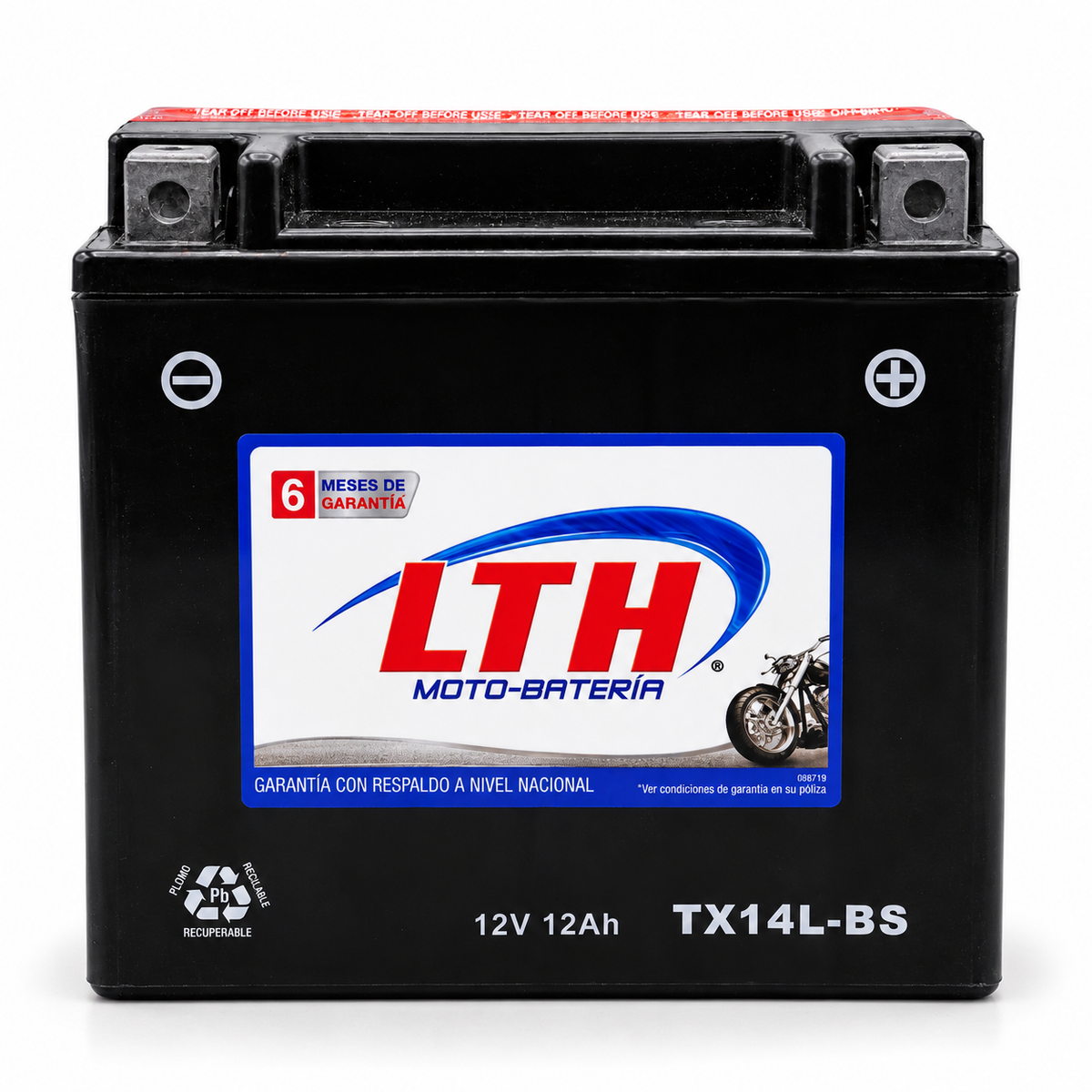 Batería LTH TX14L-BS / YTX14L AGM Dry Charge 12V 12Ah 200 CCA para Motocicleta