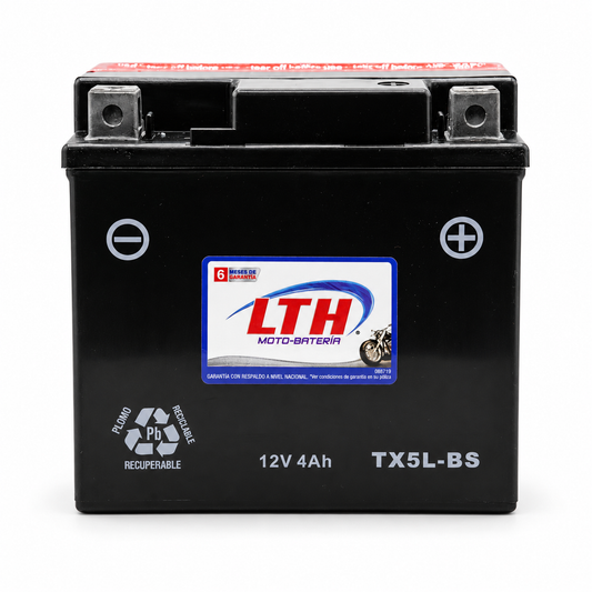 Batería LTH TX5L-BS / YTX5L AGM Dry Charge 12V 4Ah 70 CCA para Motocicleta