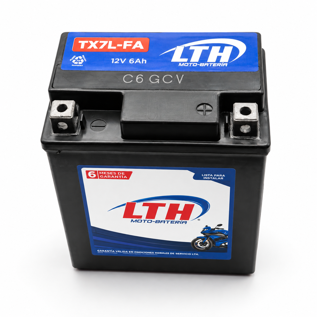 Batería LTH TX7L-FA / YTX7L AGM 12V 6Ah 85 CCA para Motocicleta