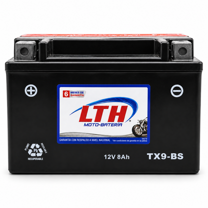 Batería LTH TX9-BS / YTX9 AGM Dry Charge 12V 8Ah 120 CCA para Motocicleta