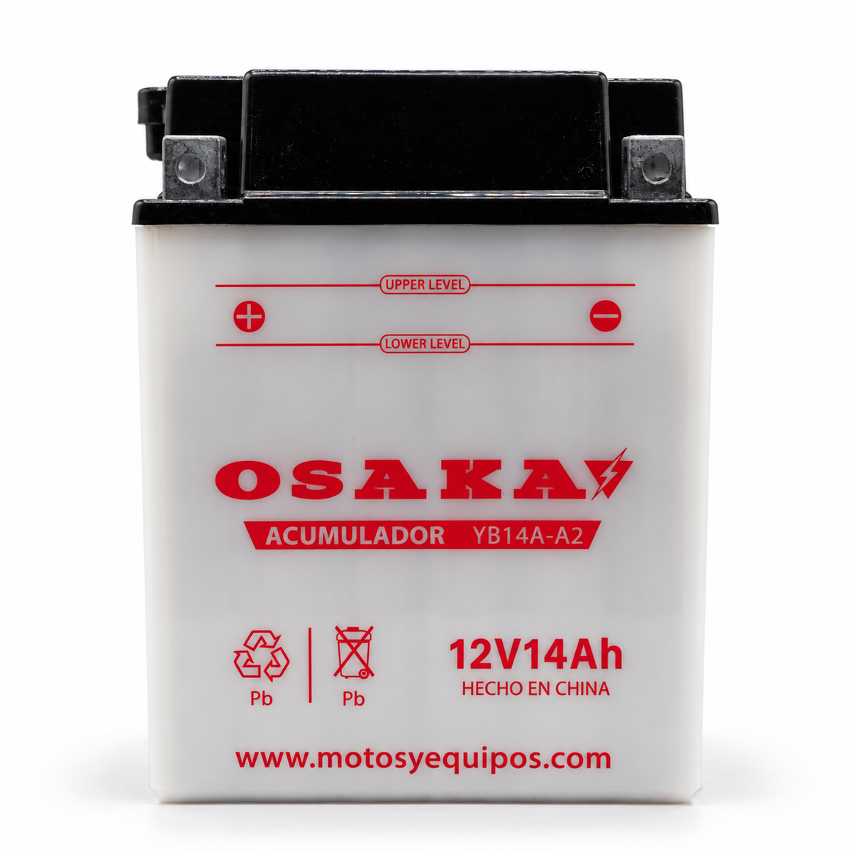 Batería Osaka YB14A-A2 GEL Sellada 12V 14 Ah 200 CCA para Motocicleta