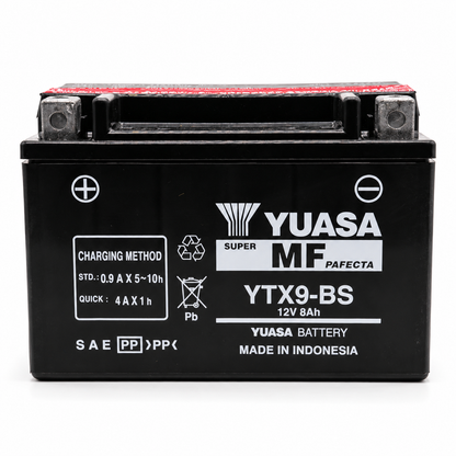 Batería Yuasa YTX9-BS AGM Sellada 12V 8Ah 135 CCA para Motocicleta