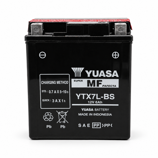 Batería Yuasa YTX7L-BS AGM 12V 6Ah 100 CCA para Motocicleta