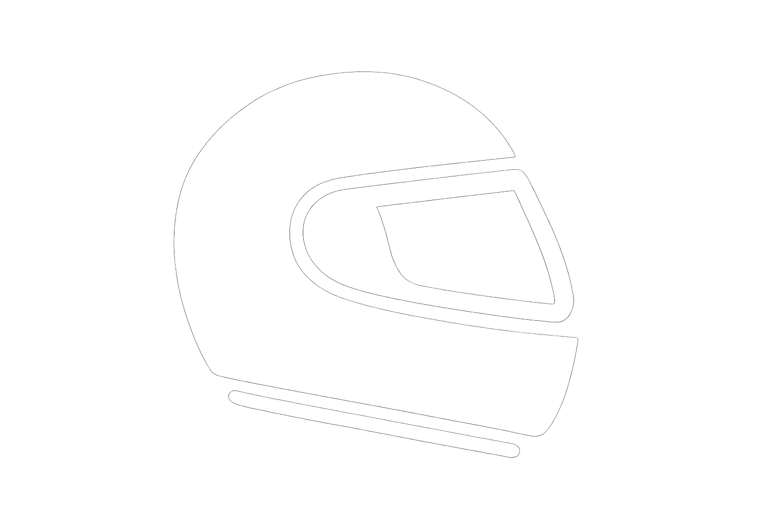 icono casco de motociclista en color blanco, imagen sin fondo