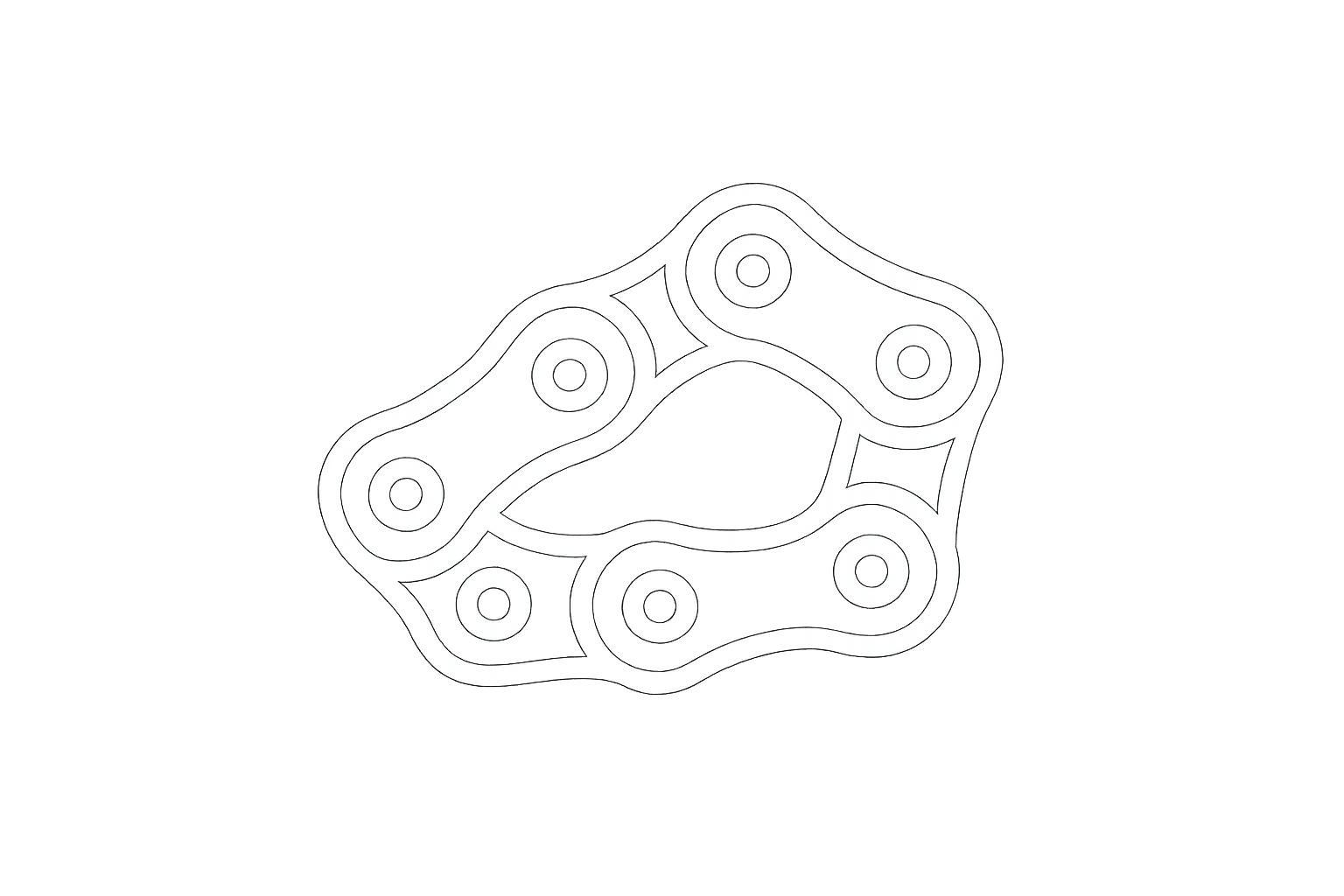 icono de cadena de motocicleta en color blanco, imagen sin fondo