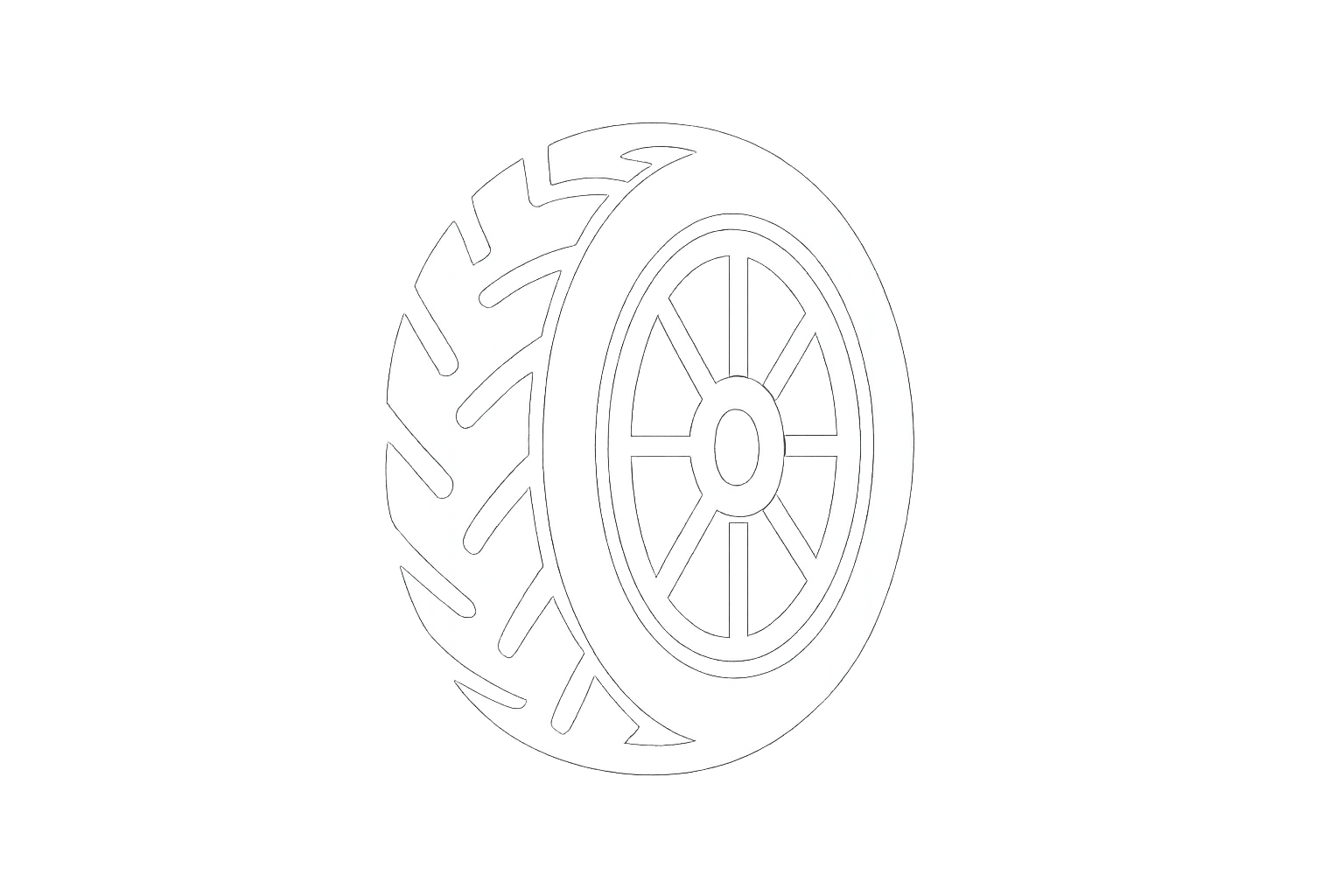 icono de llanta de motocicleta en color blanco, imagen sin fondo